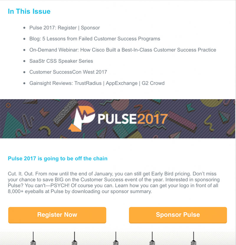 newsletter para evento registro