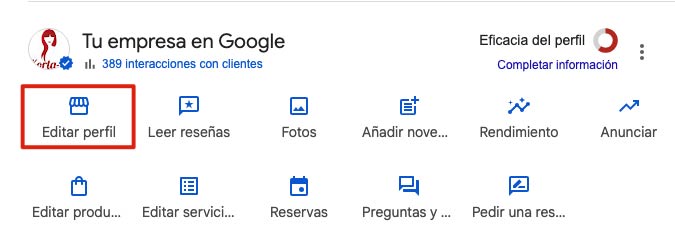 ficha de Google My Business