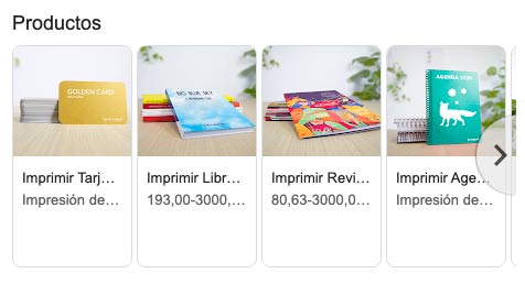 servicios y productos de Google My Business