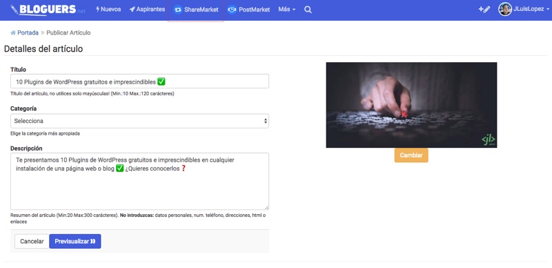 detalles articulo envio