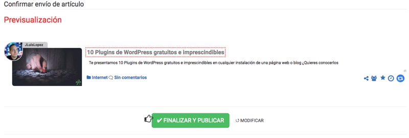 previsualizacion envio articulo