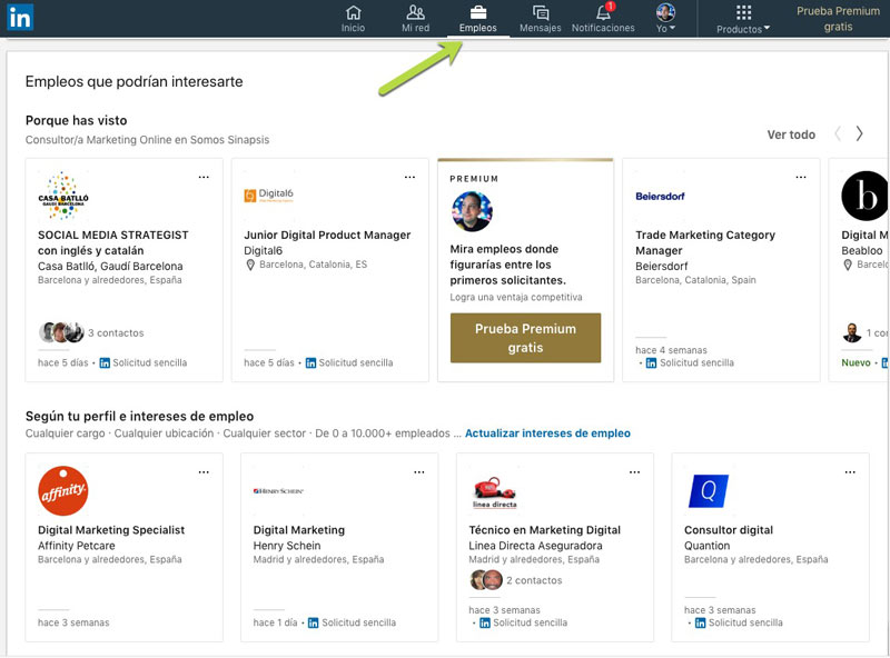 buscar empleo internet linkedin