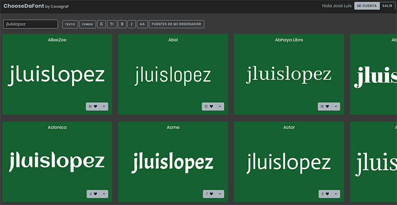 choosedafont modo noche