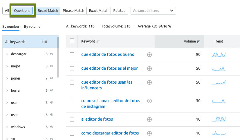 keyword magic tool preguntas