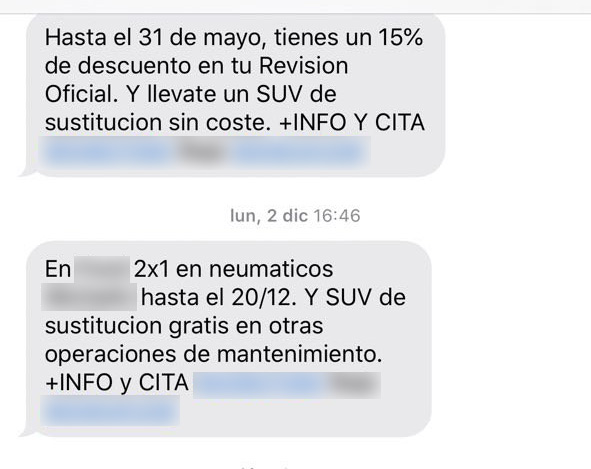 ejemplos marketing por sms
