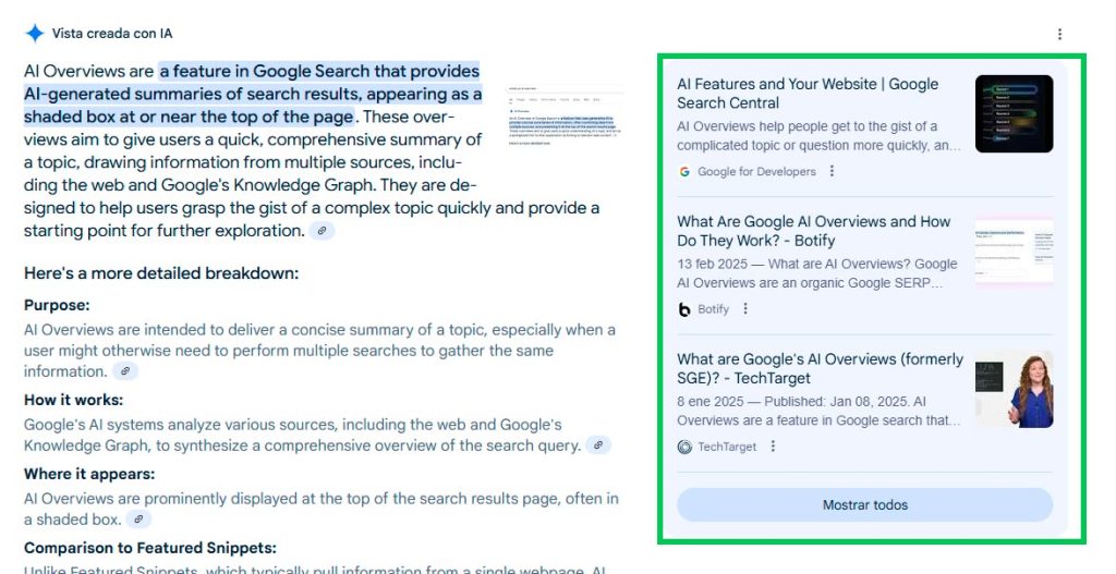 aparecer en Google AI Overviews